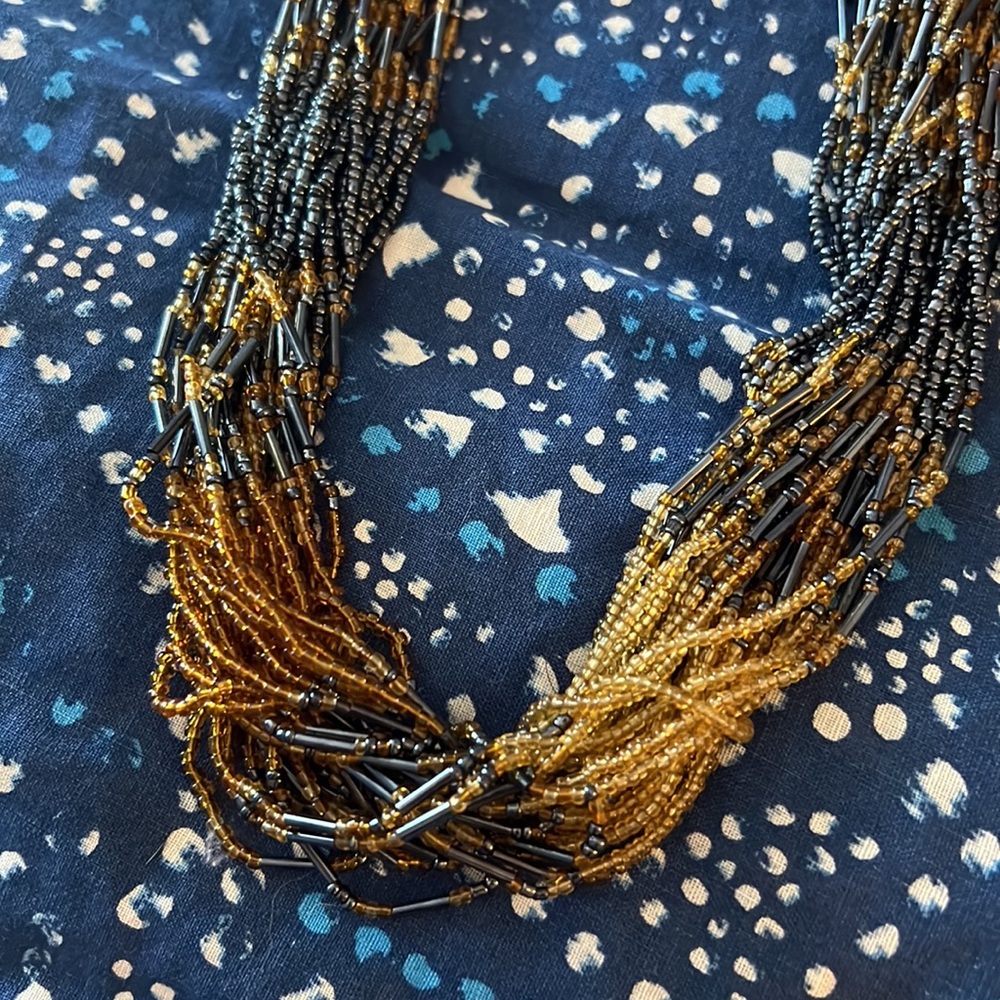 Multiple Beaded Strands Statement Necklace - image 3